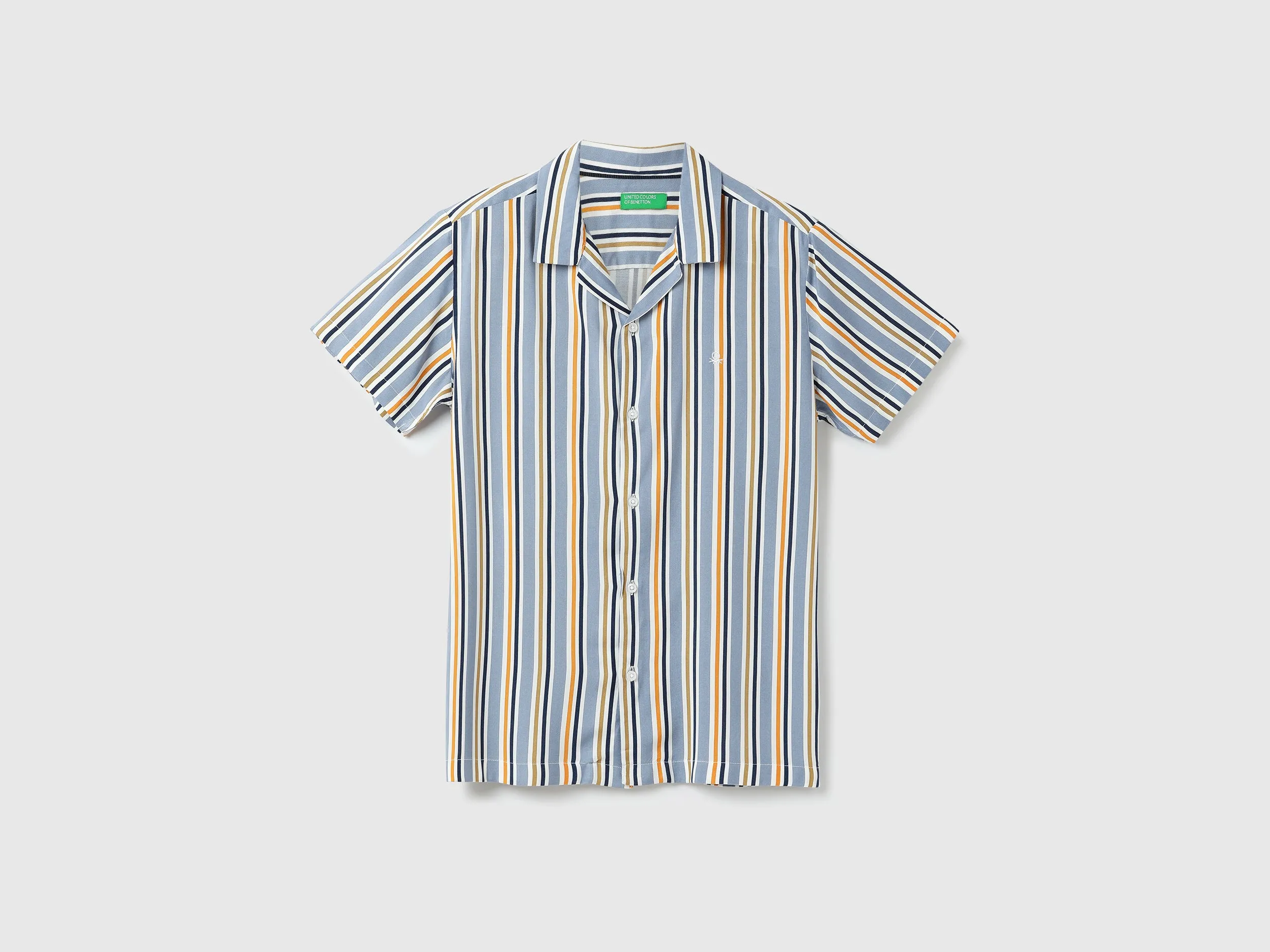 Men Striped Resort Collar Shirt