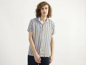 Men Striped Resort Collar Shirt