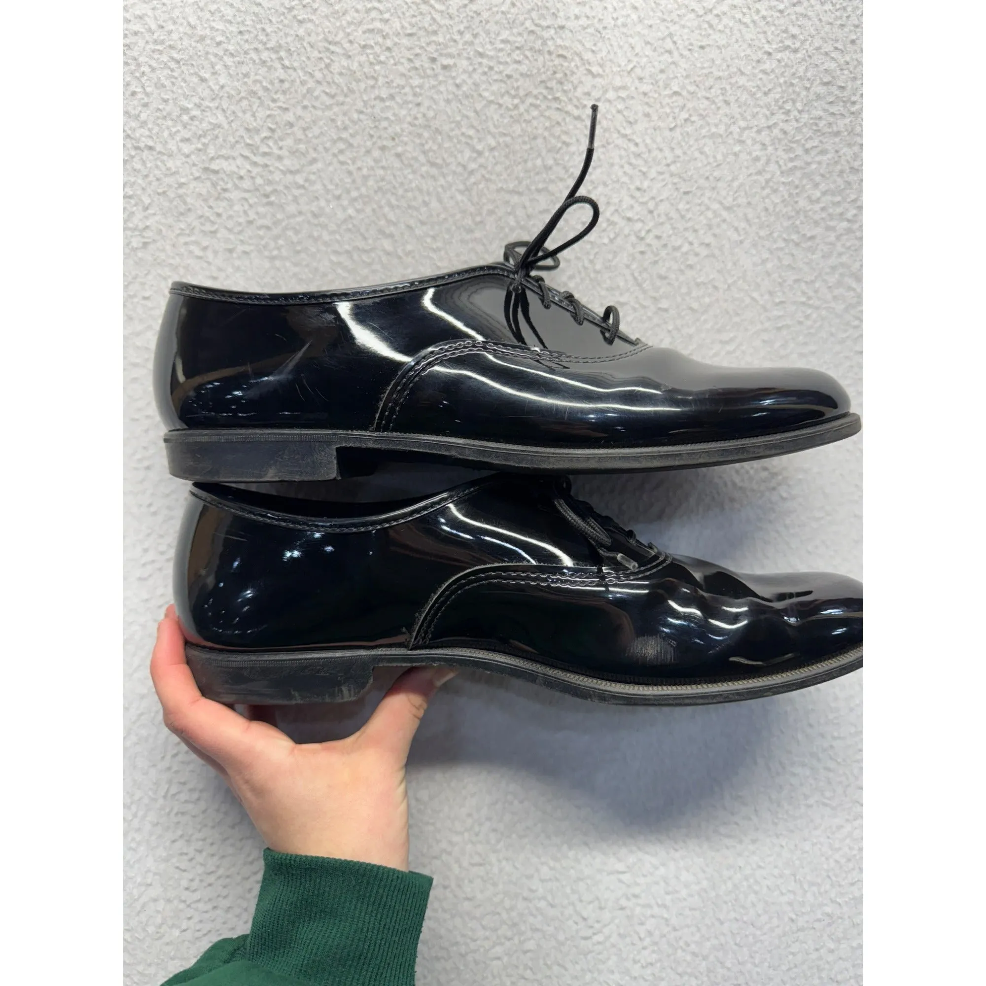 Mens Black Patent Leather Dress Shoes#5985