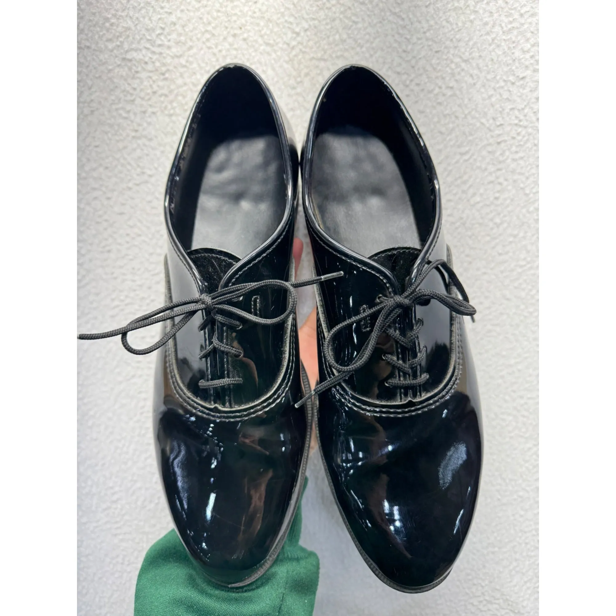 Mens Black Patent Leather Dress Shoes#5985