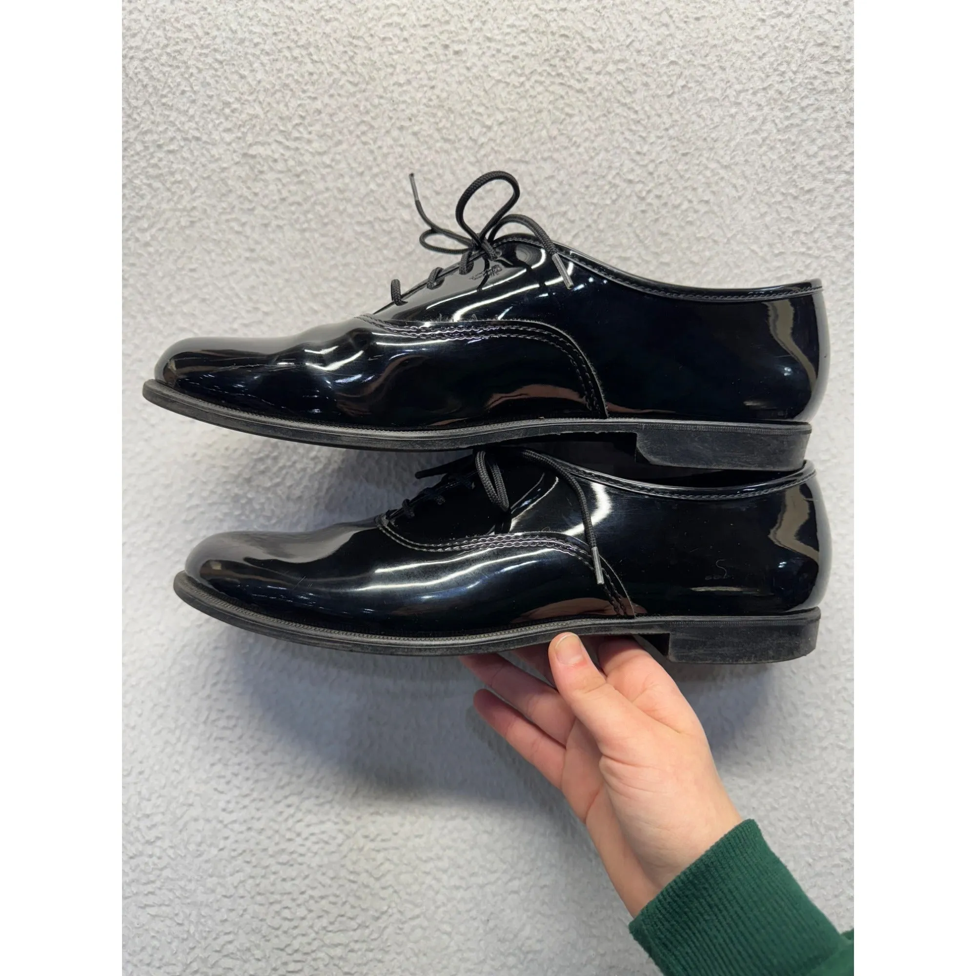Mens Black Patent Leather Dress Shoes#5985