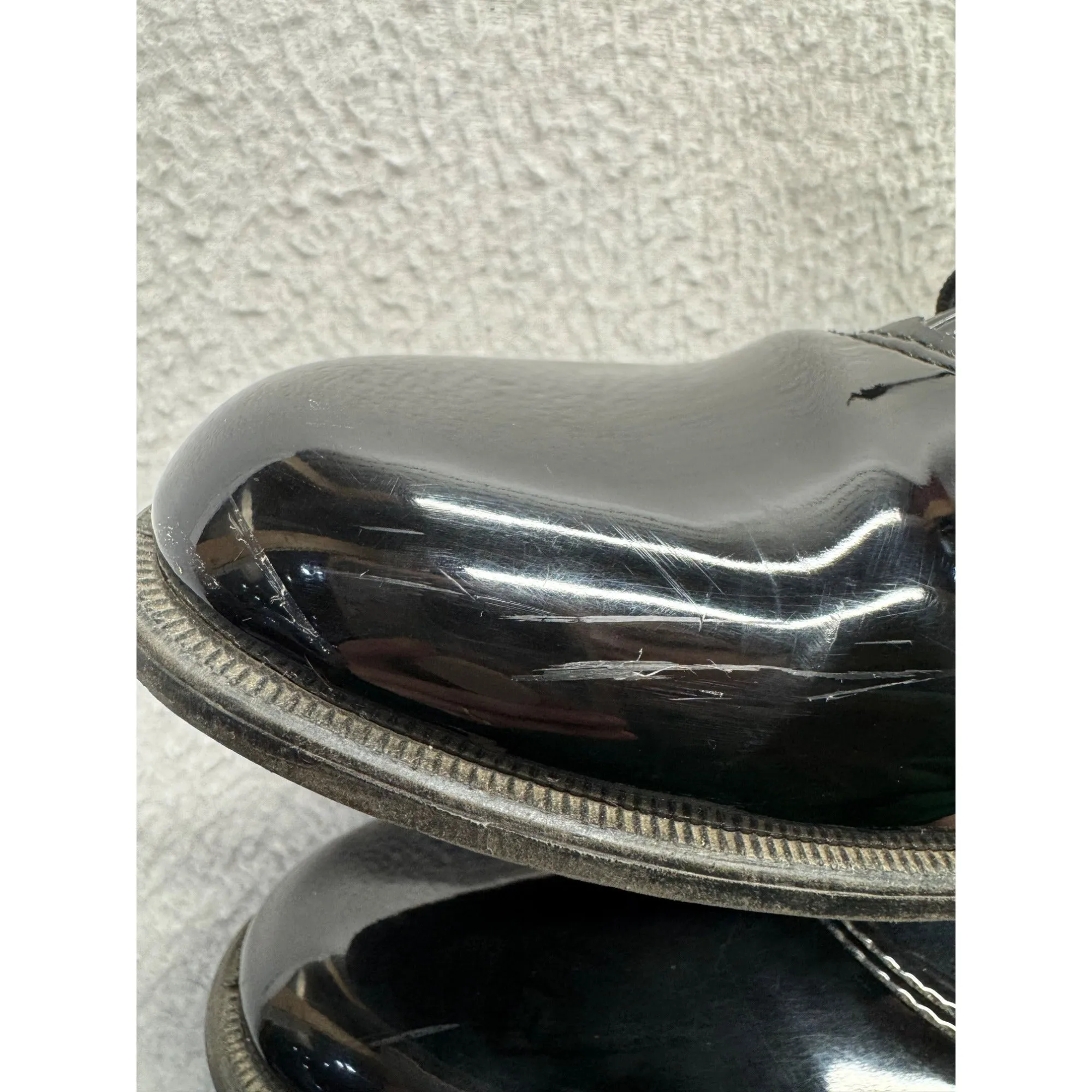 Mens Black Patent Leather Dress Shoes#5985