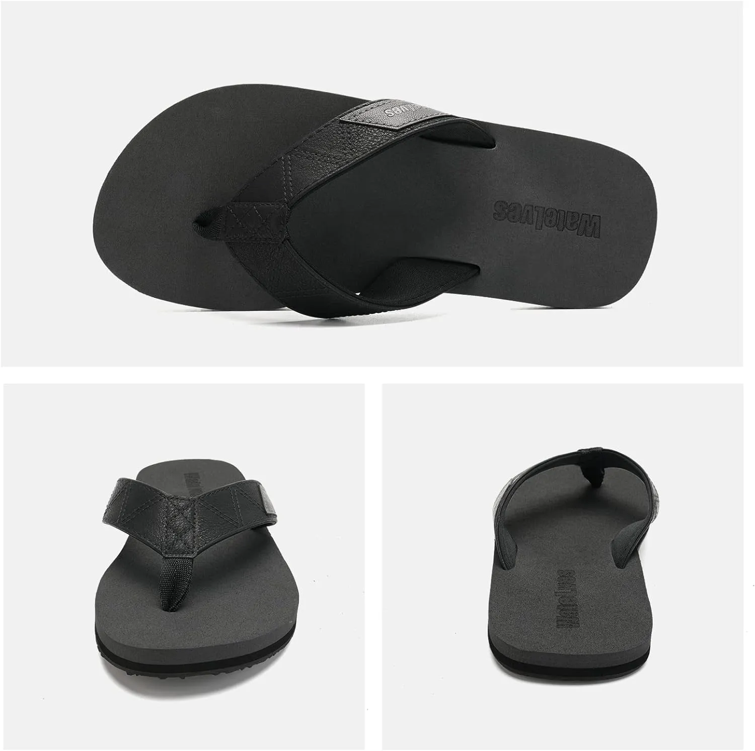 Mens-Flip-Flops-Thong-Sandals-With-Arch-Support Lightweight-Water-Shoes Open-Toe Comfort Summer-Beach-Slippers for Pool-Showers-Dorms Indoor-Outdoor