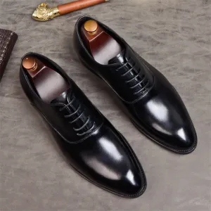 Mens Formal Shoes Genuine Leather Oxford Shoes For Men Italian 2020 Dress Shoes Wedding Laces Leather Business Shoes