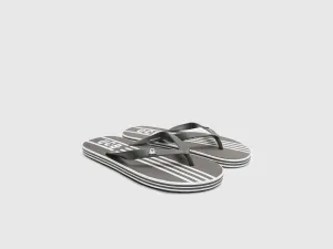 Men's Grey Striped Thong Flip-Flops