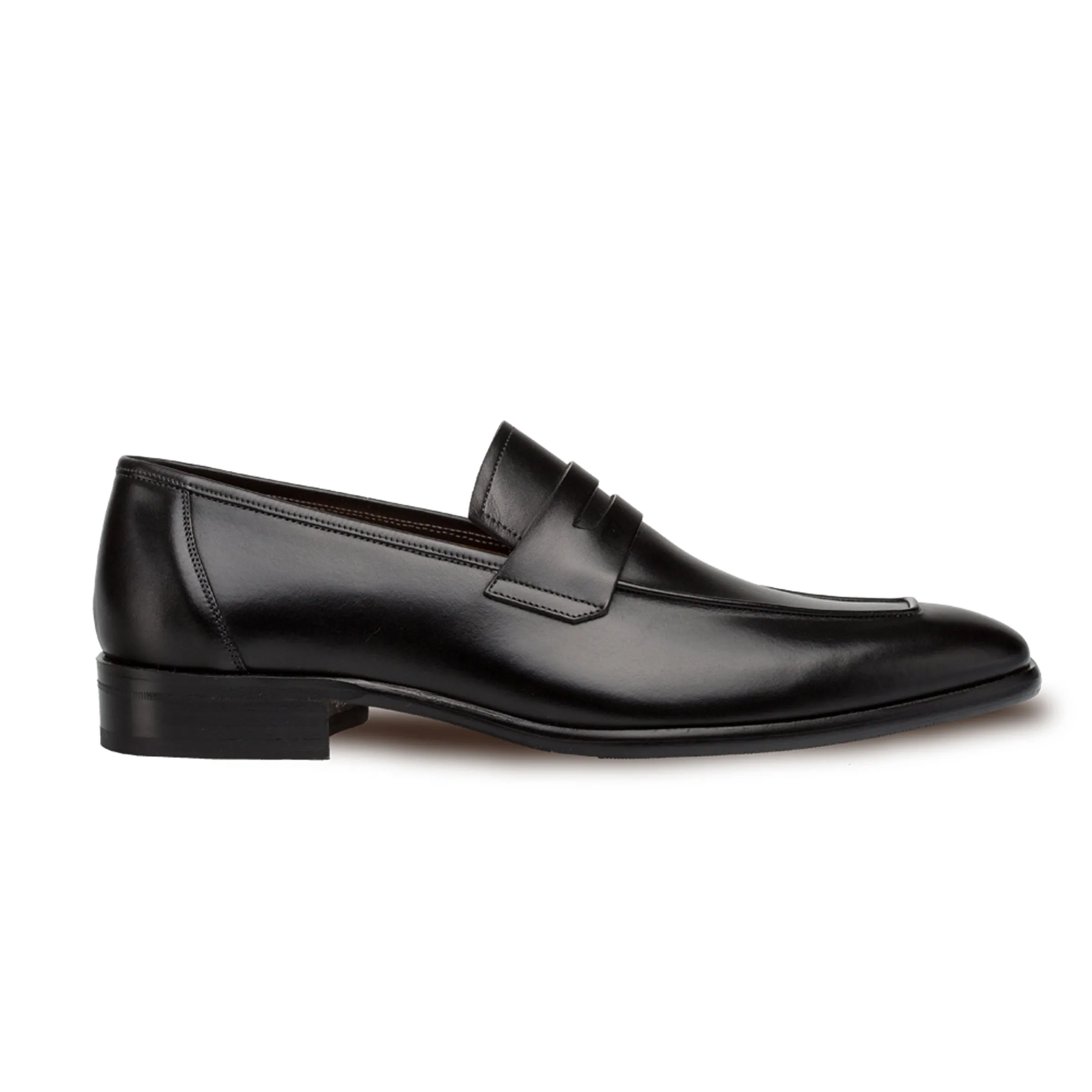 Mens Mezlan Classic Calfskin Slip on Penny Loafer Dress Shoe in Burgundy