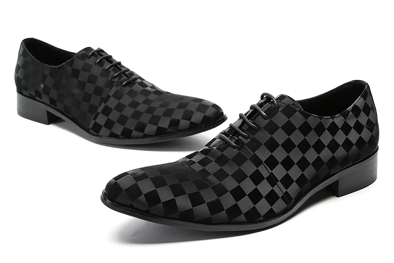 Men's Plaid Dress Formal Oxfords