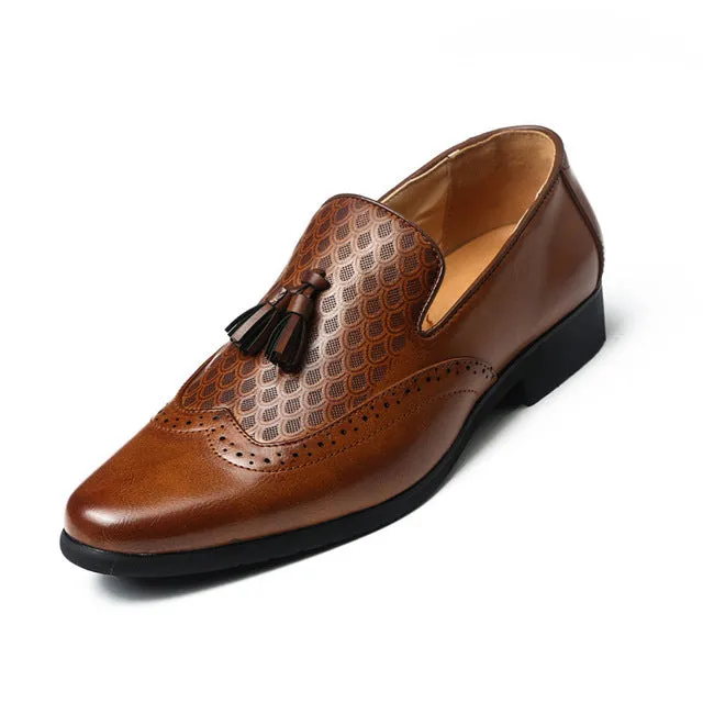 Men's Slip-On Carved Brogue Loafers
