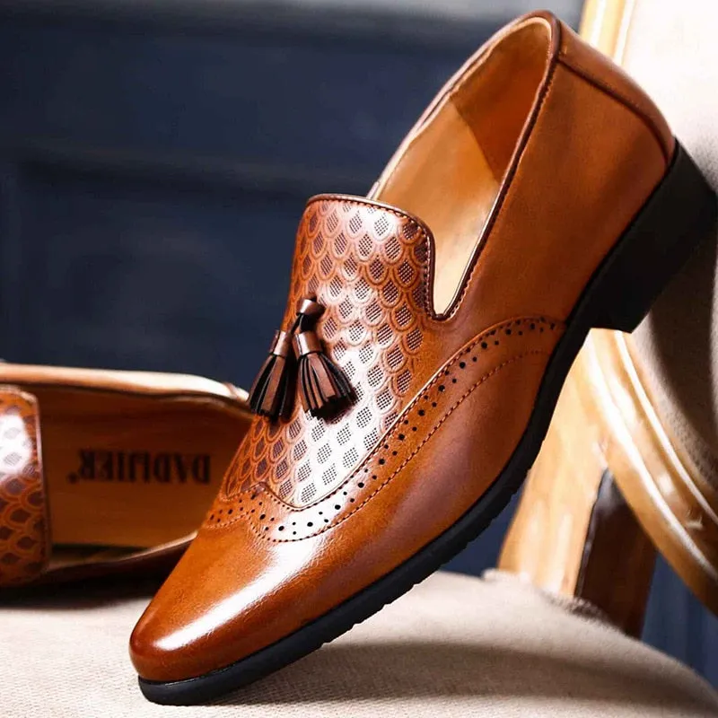 Men's Slip-On Carved Brogue Loafers