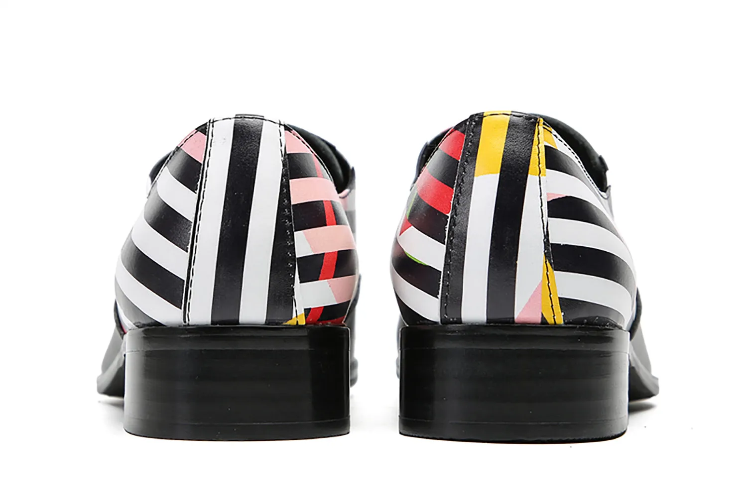 Men's Wingtip Striped Pattern Dress Oxfords