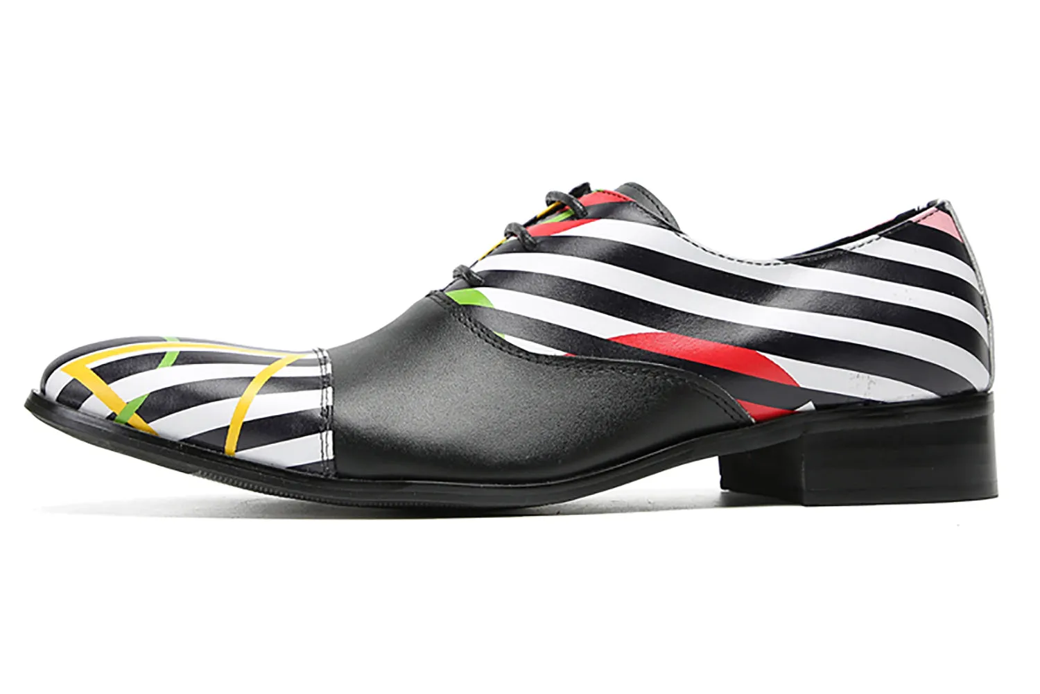 Men's Wingtip Striped Pattern Dress Oxfords