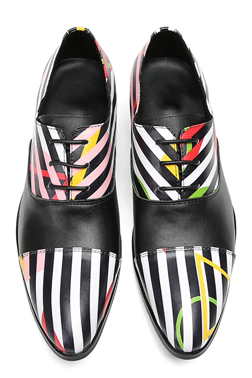 Men's Wingtip Striped Pattern Dress Oxfords