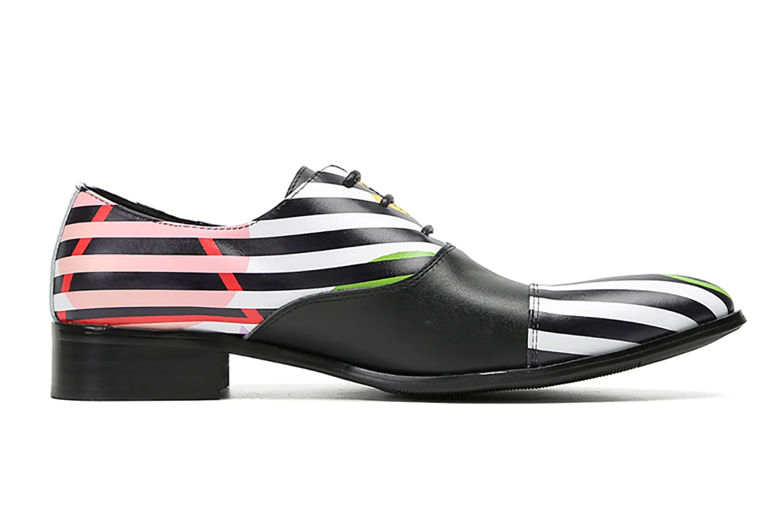 Men's Wingtip Striped Pattern Dress Oxfords