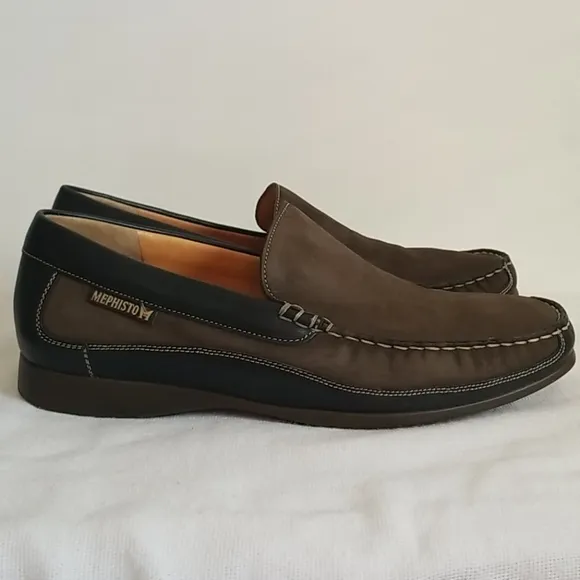 Mephisto Brown Black Leather Cool Air Loafer