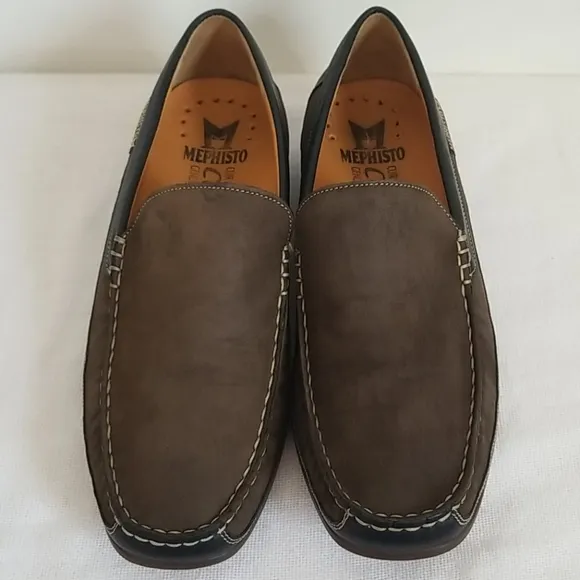Mephisto Brown Black Leather Cool Air Loafer