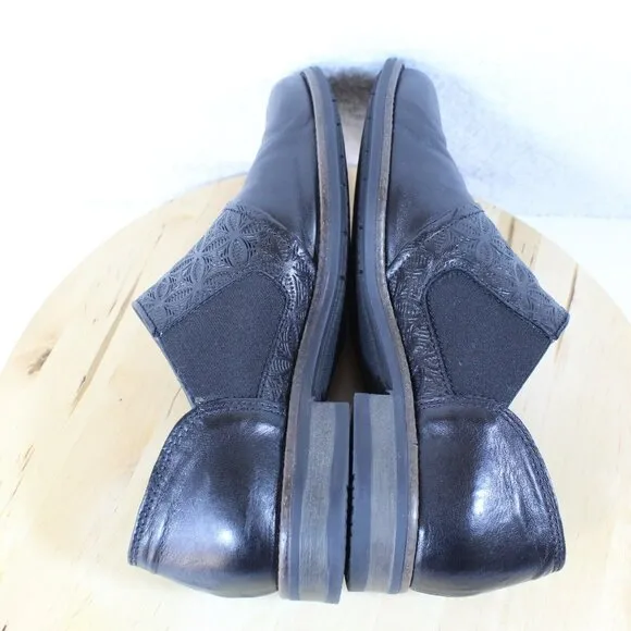 Miz Mooz Leather Loafer Womens 41 Size 9.5 10 Tooled Slip On Tennessee Shoe