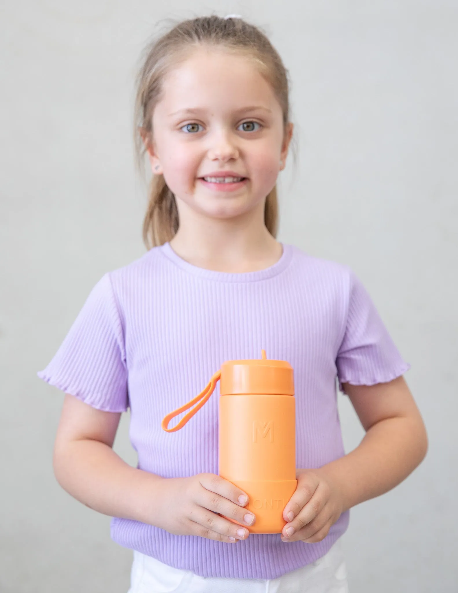 MontiiCo Fusion Sipper Lid Drink Bottle | Tangerine - 350ml