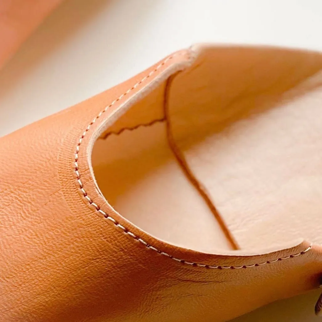 Moroccan Babouche Slippers Sahara  & Almond
