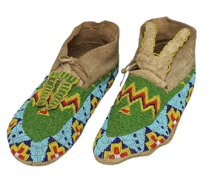 Native American Style Handmade Beaded Powwow Dance Moccasin PMC616