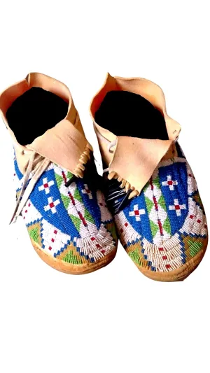 Native American Style Handmade Beaded Powwow Dance Moccasin PMC618