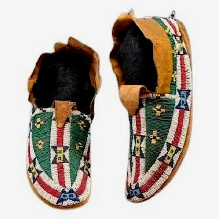 Native American Style Handmade Beaded Powwow Dance Moccasin PMC622