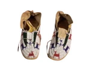 Native American Style Handmade Beaded Powwow Dance Moccasin PMC692