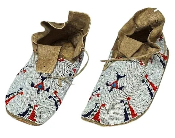 Native American Style Handmade Beaded Powwow Dance Moccasin PMC727