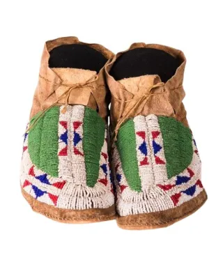 Native American Style Handmade Beaded Powwow Dance Moccasin PMC753