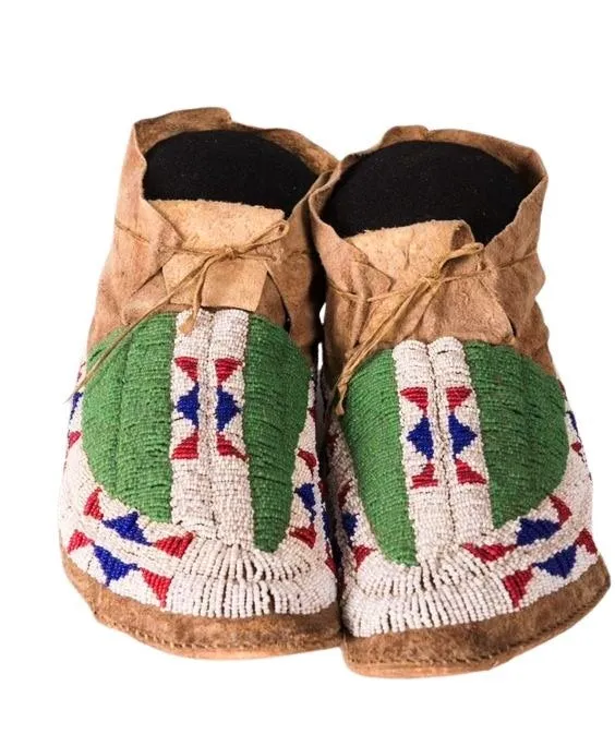Native American Style Handmade Beaded Powwow Dance Moccasin PMC753