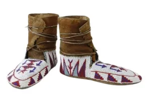 Native American Style Handmade Beaded Powwow Dance Moccasin PMC773