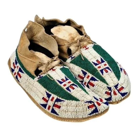 Native American Style Handmade Beaded Powwow Dance Moccasin PMC782