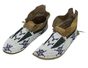 Native American Style Handmade Beaded Powwow Dance Moccasin PMC796