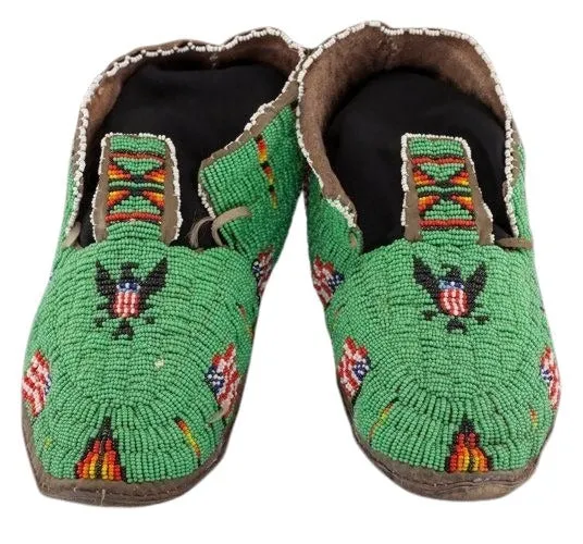 Native American Style Handmade Beaded Powwow Dance Moccasin PMC840