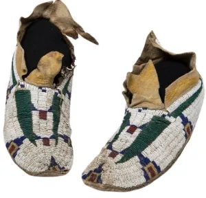 Native American Style Handmade Beaded Powwow Dance Moccasin PMC842
