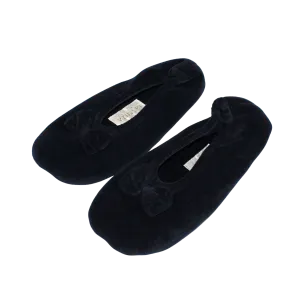 Navy Bow Slippers