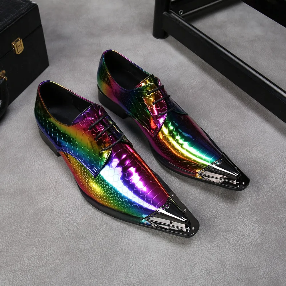 New Laser Multicolour Party Men Oxford Shoes Real Leather Wedding Formal Shoes Lace Up Dress Shoes Male Brogues