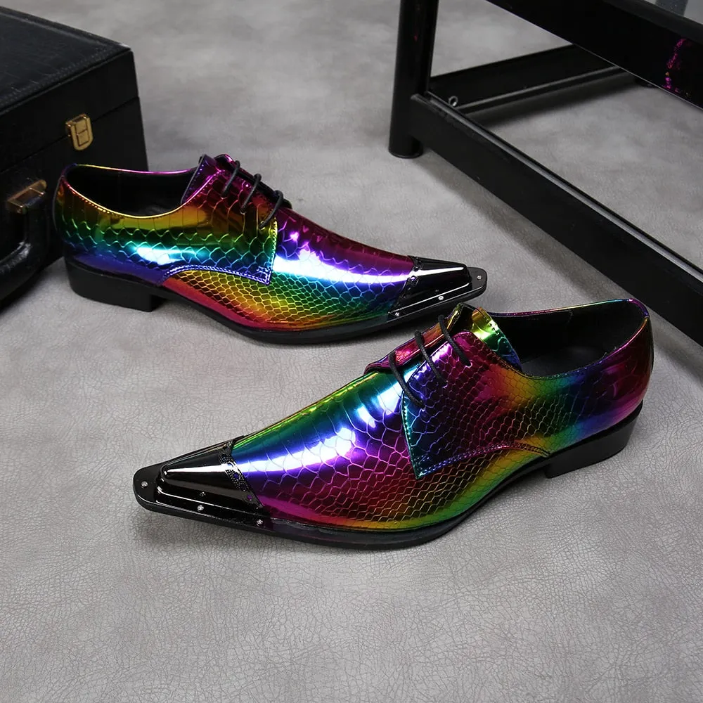 New Laser Multicolour Party Men Oxford Shoes Real Leather Wedding Formal Shoes Lace Up Dress Shoes Male Brogues