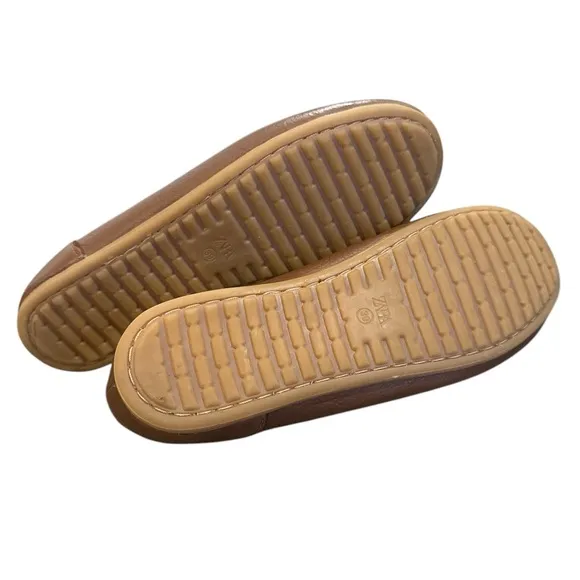 NEW Zara Kids Boy Marron Leather Loafer Brown 4516/031/100 SZ USA 6 EUR 39