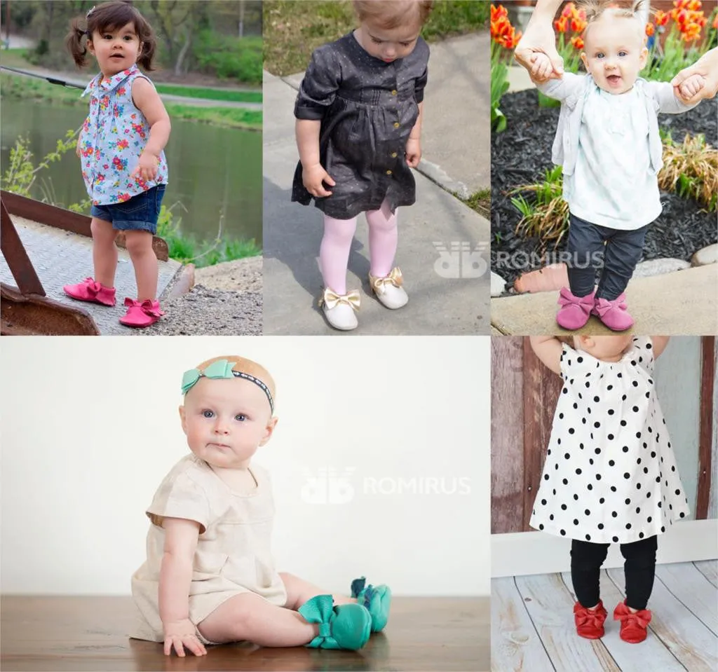 Newborn Toddler Baby Bow Moccasins