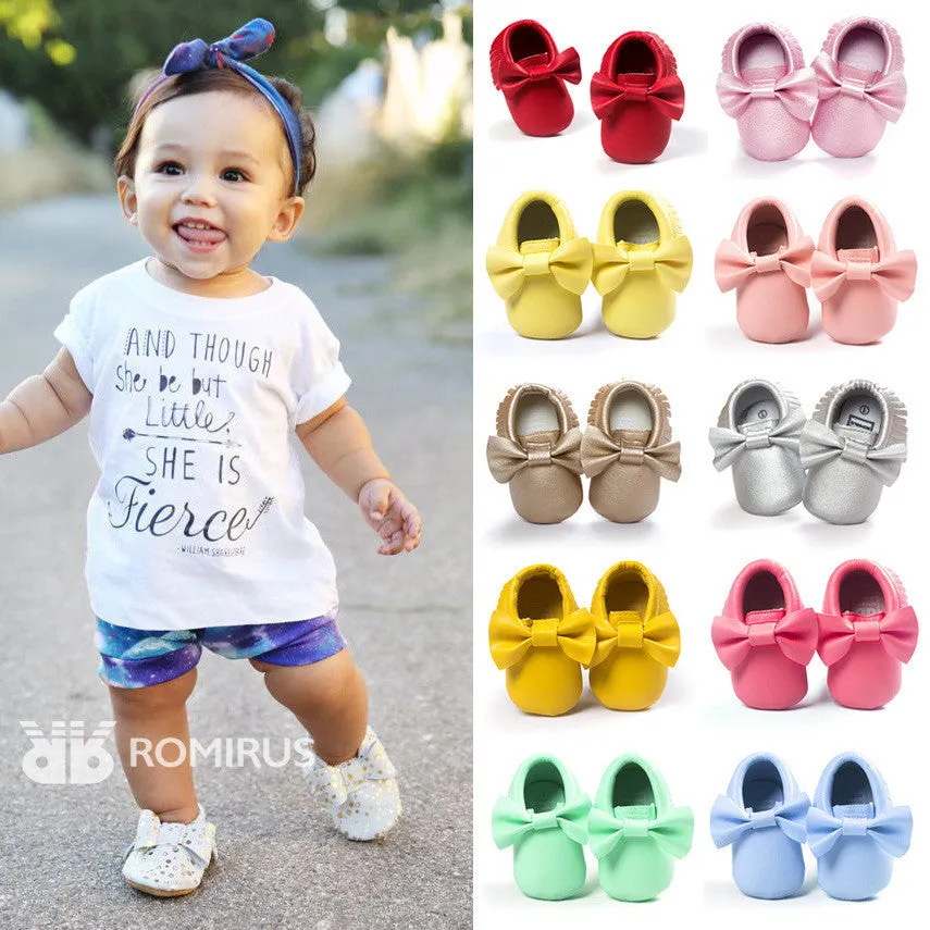 Newborn Toddler Baby Bow Moccasins