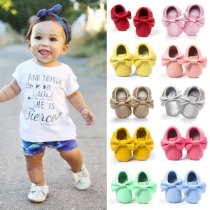 Newborn Toddler Baby Bow Moccasins