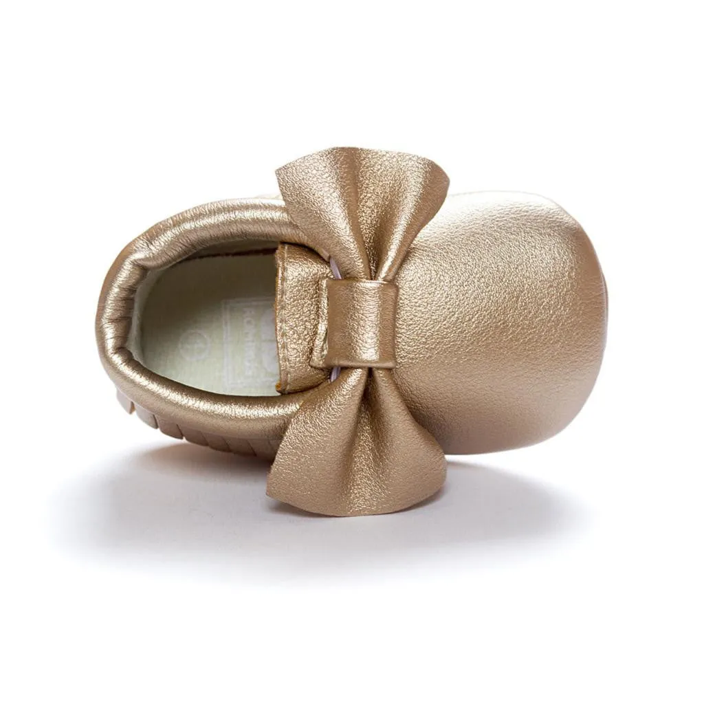 Newborn Toddler Baby Bow Moccasins