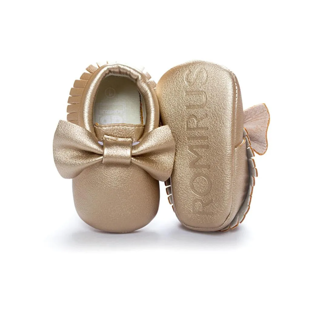 Newborn Toddler Baby Bow Moccasins