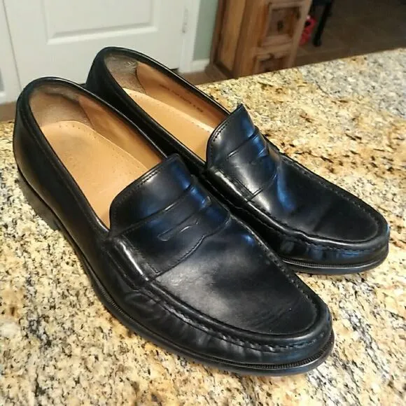 NICE Cole Haan C22772 GRAND OS BLACK LEATHER PENNY LOAFER US Men's Size 7.5