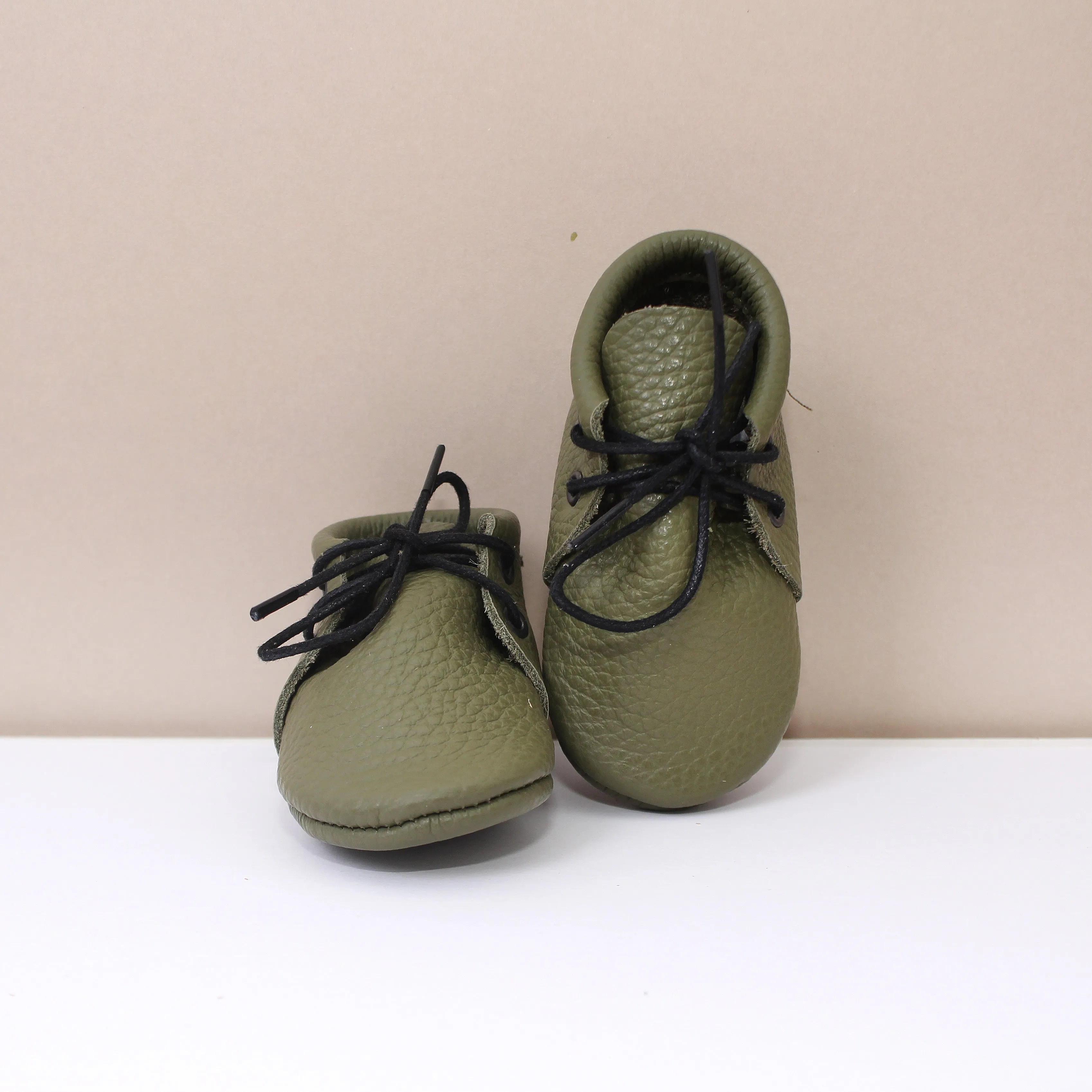 Olive Unisex Laced Booties
