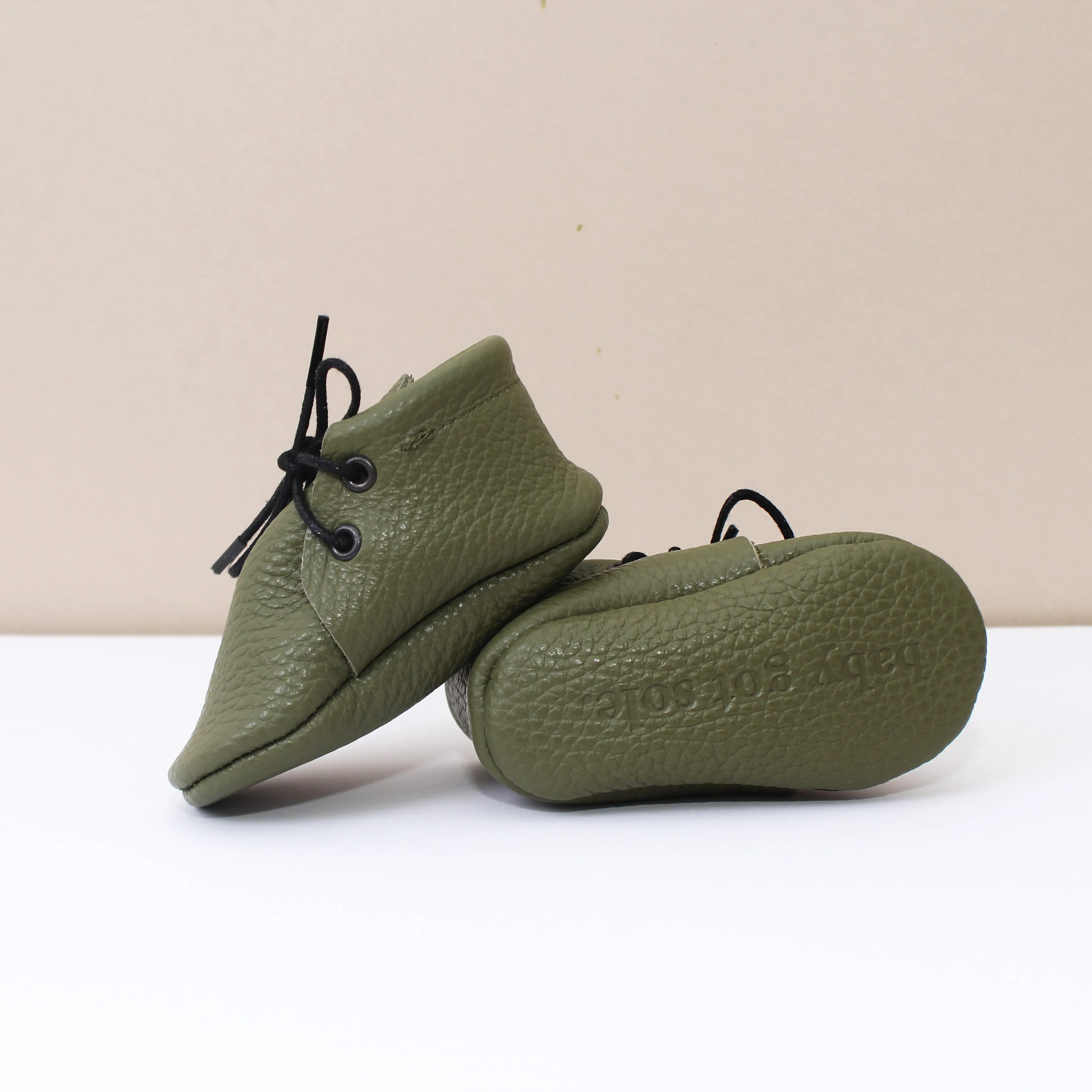 Olive Unisex Laced Booties