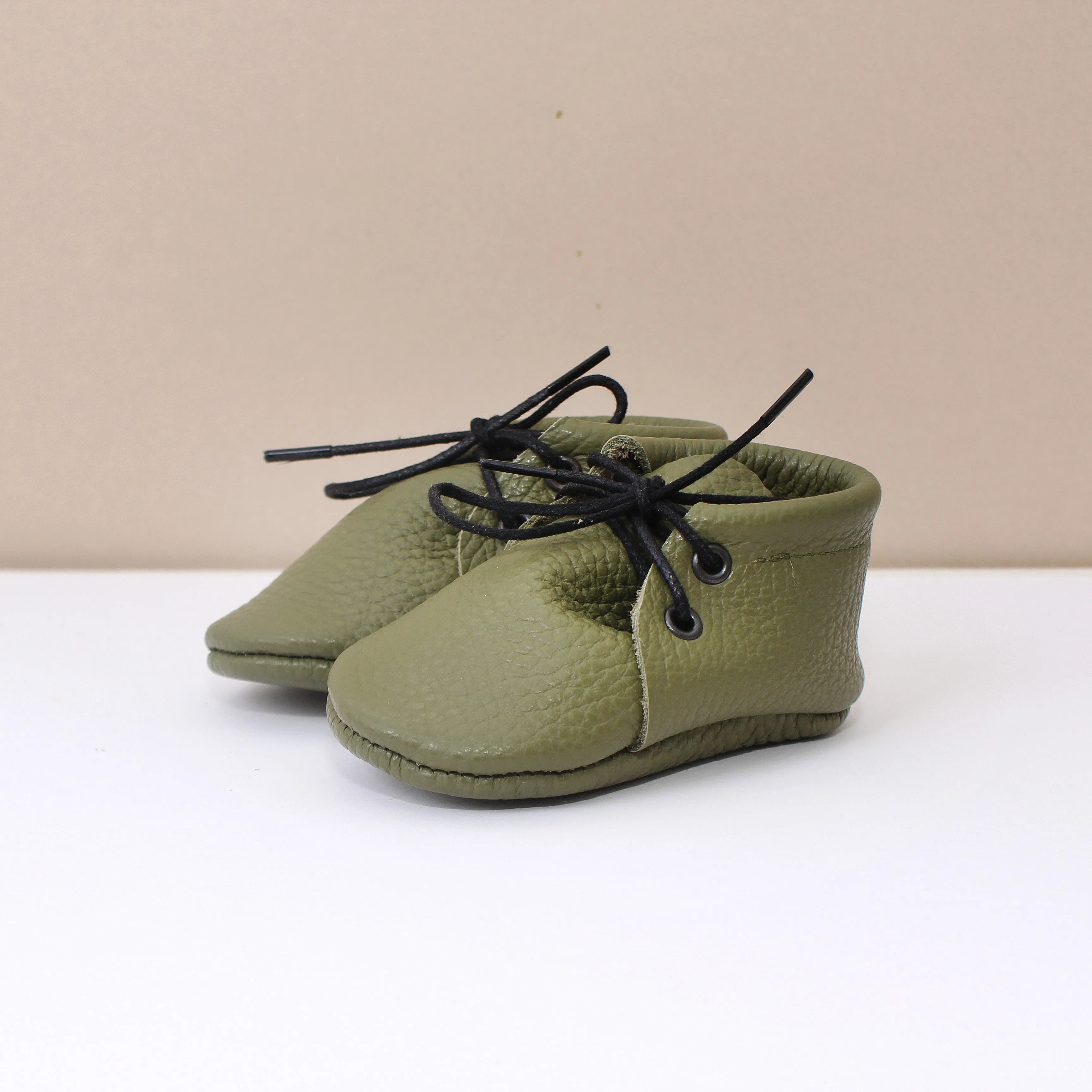 Olive Unisex Laced Booties