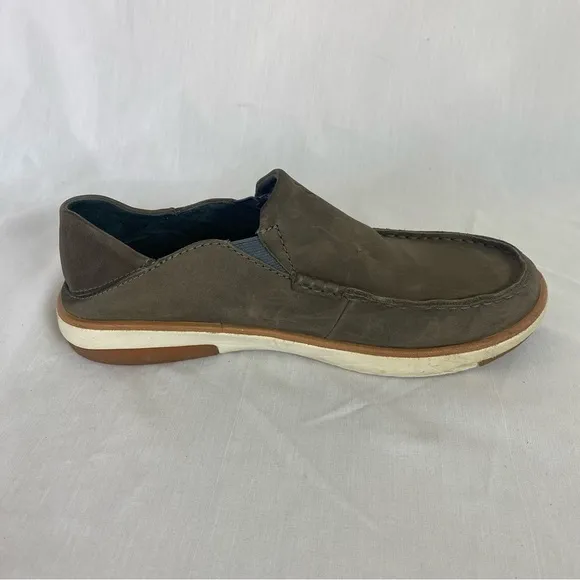 Olukai Kalia Men's Slip On Loafer Size 8 Brown Leather Drop In Heel
