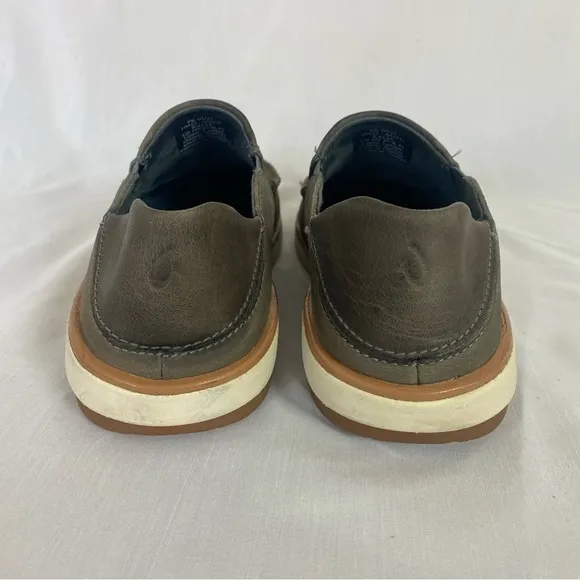 Olukai Kalia Men's Slip On Loafer Size 8 Brown Leather Drop In Heel