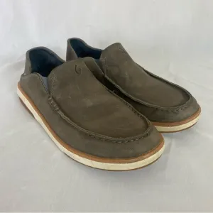 Olukai Kalia Men's Slip On Loafer Size 8 Brown Leather Drop In Heel